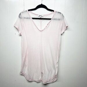 William Rast Pink Burnout Women's Short Sleeve Tunic Top Size Medium